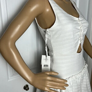 ALI&JAY white halter dress,frill,cut out,fit&flare,flare Dress Up Buttercup,